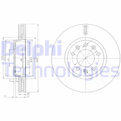 Abbildung von DELPHI BG4084 Bremsscheibe 280 28 5 Belüftet geölt unbehandelt ohne Radlager, ABS Sensorring FIAT: Scudo II Van,