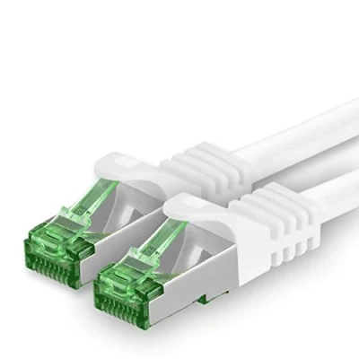 Abbildung von 1aTTack.de 1 M Cat.7 Netzwerk Kabel Stück Cat7 Patch Lan Ethernet RJ45 10 Gbit/s (Alle Internetgeschwindigkeiten) Weiß Meter
