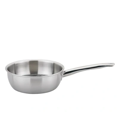 Abbildung von Spring Vulcano Cut Resist Sauteuse, Ø 20 cm, 7,5 cm Hochrand Pfanne, Edelstahl Antihaftbeschichtet, Induktionsgeeignet, 5 Lagen Mehrschichtmaterial, Kratzfest, Kochtopf Induktion