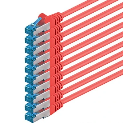 Abbildung von 1,5m CAT6a Netzwerkkabel rot 10 Stück CAT 6 A Patchkabel 10000 Mbit s SFTP PIMF 500 MHz kompatibel zu CAT5 CAT6 CAT7 DSL Internet Switch Router