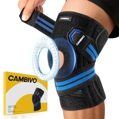 Abbildung von CAMBIVO Kniebandage für Männer und Damen, Verstellbare Bandage Knie mit Patella Gel Pads &amp; Seitenstabilisatoren, Orthopädische Kniestütze Knee Support Meniskusriss, Knieschmerzen, ACL, Sport