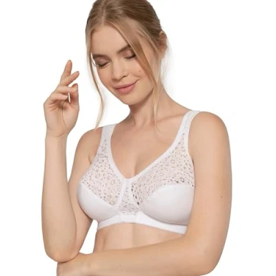 Abbildung von Dorina Damen ungefütterter BH, Nicht Gepolstert Bralette für große Größen, Yvonne D1005A, Weiß, 100D
