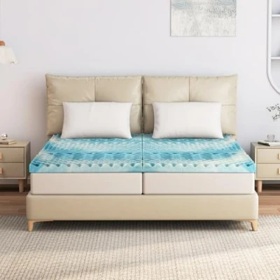 Abbildung von EGO HOME Matratzen Topper 180x200, 7 Zonen Matratzentopper aus Gel Schaum, CertiPUR EU Zertifiziert, 180x200cm Matratzenauflage Ohne Bezug für Boxspringbett Schlafsofa