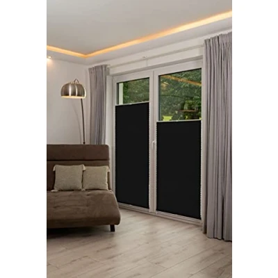 Abbildung von K home 872765 21 Klemmfix Plissee 55 x 130 cm (B L) Anthrazit Lichtschutz +++ Moderne Crushed Optik