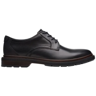 Abbildung von Clarks Herren Burchill Derby, Schwarzes Leder, 42 EU