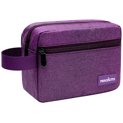 Abbildung von MOCOCITO Kulturbeutel für Herren, Reise, Kulturtasche, Kosmetiktasche, Faltbarer mit Tragegriff, Waschtasche Damen(Lila)