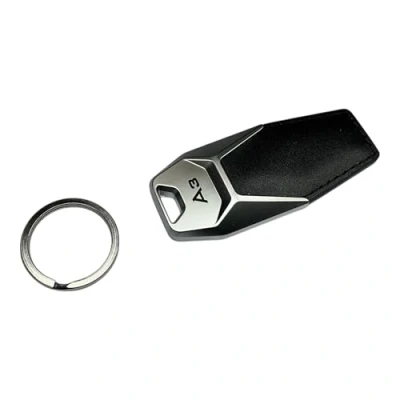 Abbildung von Audi collection 3181900603 A3 Lederschlüsselanhänger Schwarz/Silber