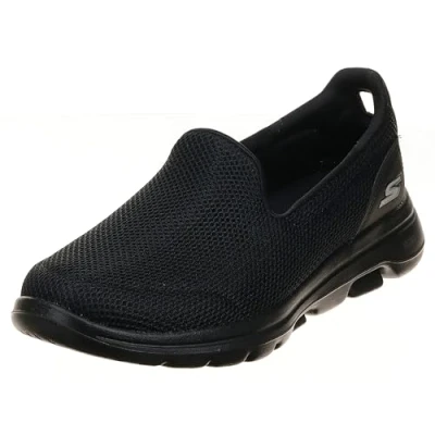 Abbildung von Skechers Damen Go Walk 5 Sneaker, Black Textile Trim, 36 EU Weit