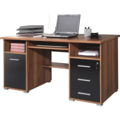 Abbildung von GERMANIA Computertisch »0484«, (Made in Germany), Schreibtisch mit Tastaturauszug &amp; abschließbarem Schubkasten, B.145 cm
