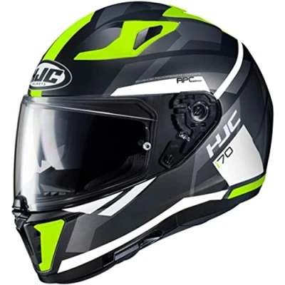 Abbildung von HJC Helmets Unisex Erwachsene Nc Motorrad Helm, Schwarz/Grau/Neongelb, M