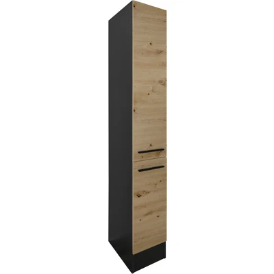 Abbildung von JAZZ 8 Moderner Apothekerschrank Küche in Anthrazit, Artisan Eiche Optik Geräumiger Hochschrank Küchenschrank mit viel Stauraum 30 x 211 57 cm (B/H/T)