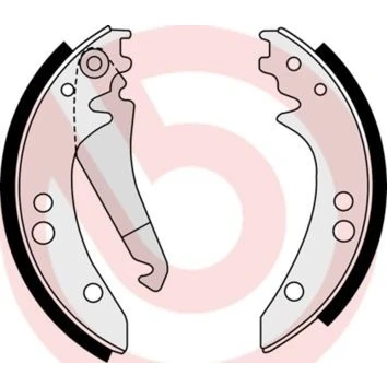 Abbildung von BREMBO S 50 514 Bremsbacken 230 36 mit Handbremshebel MERCEDES BENZ: T1 Minibus, G Class Off Road