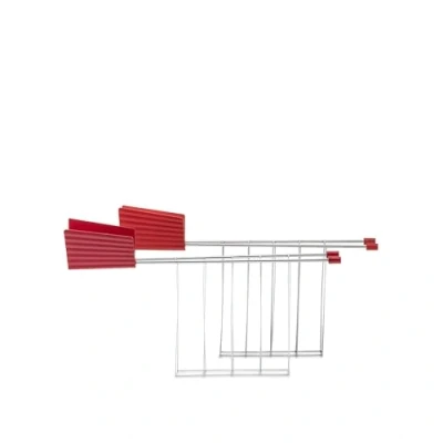 Abbildung von Alessi Plissé MDL08RA R Design Set Bestehend aus Zwei Toasterzangen, Edelstahl und Thermoplastischem Harz, Rot