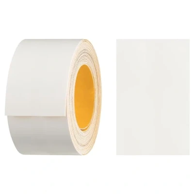 Abbildung von haggiy Melaminkanten Band selbstklebend 40mm x 5m I Kantenband Möbelkantenband Sicherer Halt ohne Bügeln Kantenumleimer Furnier für Regalbretter/Holzplatten (Weiß)