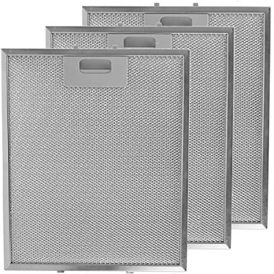 Abbildung von SPARES2GO Dunstabzugshaube Metall Aluminium Fettfilter für Küchenabzug (3er Pack Filter, Silber, 300 x 250 mm)