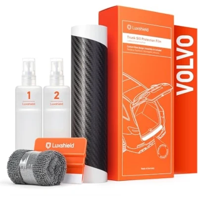 Abbildung von Luxshield Ladekantenschutz Folie für Volvo XC90 2 (II) 256 I 2015 2024 Stoßstangenschutz, Kratzschutz, Lackschutzfolie Carbon Schwarz