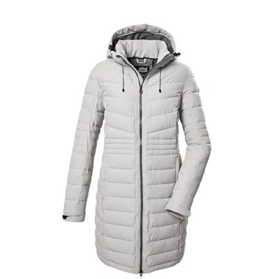 Abbildung von killtec Damen Steppmantel/Funktionsmantel in Daunenoptik mit abzippbarer Kapuze KOW 96 WMN QLTD CT, cloud grey, 44, 41812 000