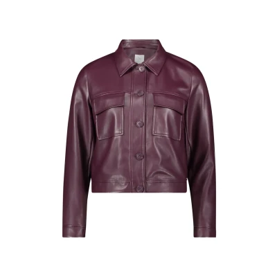 Abbildung von Betty &amp; Co Langarm Kunstlederjacke, Damen, Größe: 36, Dark aubergine