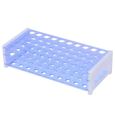 Abbildung von stonylab Reagenzglasgestell, 3 Stöckiges Abnehmbares Blaues Kunststoff Reagenzglasgestell Röhrchenhalter Ständergestell für Wissenschaftliche Laborexperimente, 16 mm, 50 Plätze