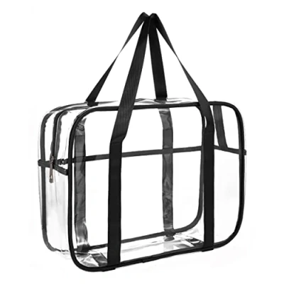 Abbildung von ONEGenug Transparent Kulturbeutel Durchsichtige Tragetasche Reisetaschen PVC Kulturtasche Reise Organizer Tasche wasserdichte Wickeltasche Handtasche Mommy 36cm*15cm*28cm