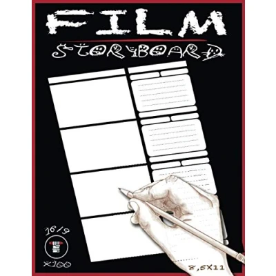 Abbildung von Film Storyboard Notebook: Sketchbook Large Template 16/9 Panel 8.5 x 11 inches Layouts 100 Pages US Letter (Storyboard Templates)