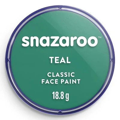 Abbildung von Snazaroo 1118617 Schminkfarbe Petrol, 18ml Topf hautfreundliche Gesichtschminke auf Wasserbasis, wasservermalbar, parabenfrei, Face &amp; Bodypaint Farbe für Kinder Erwachsene