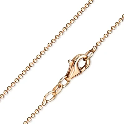Abbildung von MATERIA Damen Halskette rosegold aus 925 Silber vergoldet 40cm Kugelkette diamantiert 1mm fein K98