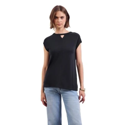 Abbildung von Street One Studio LOOK Cutout Bluse, Damen, Größe: 46, Blau