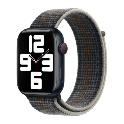Abbildung von Apple Watch Armband Original Stoff Schwarz Geeignet für Series 1 9 / SE Ultra (2)