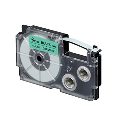 Abbildung von Casio EZ Label Printer XR 6GN1 Schriftband selbsthaftend 6 mm x 8,0 m schwarz auf grün
