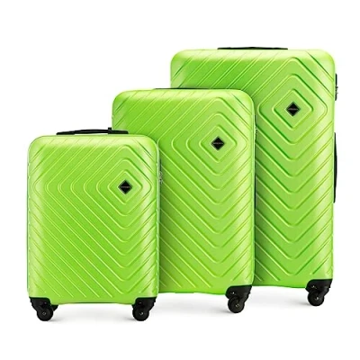 Abbildung von WITTCHEN Koffer Set of 4 Hartschalen Material Polycarbonat Hochwertiger und Stabiler Verschiedene Größen (S+M+L+Kosmetikkoffer) Grün