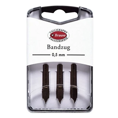 Abbildung von Brause 318005B Packung, mit 3 Feder Bandzug, 0, 5 mm, ideal für gotische Buchstaben, die Kalligraphie, 1 Pack