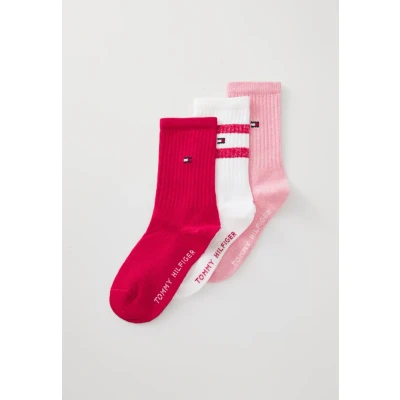 Abbildung von Tommy Hilfiger KIDS SOCK Unisex 3 PACK Socken für Kinder, Größe: 31 34, Pink