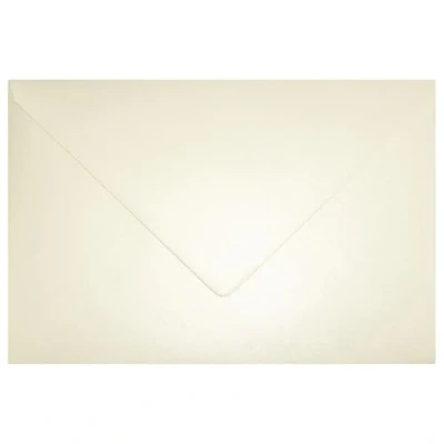 Abbildung von Netuno 25 Briefumschläge Perlmutt Creme DIN C5 162x 229 mm 120g Aster Metallic Cream Umschläge schön groß metallisch glänzende Kuverts für Einladungs Karten Hochzeitskarten