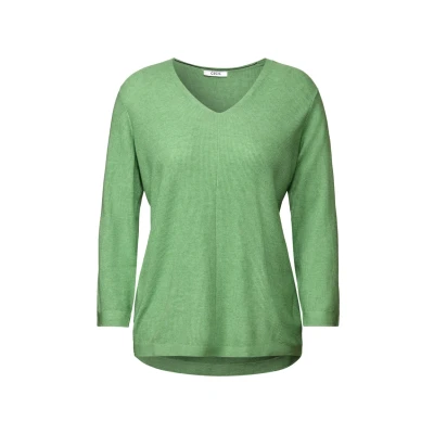 Abbildung von Cecil Vneck Strickpullover, Damen, Größe: Large, Grün