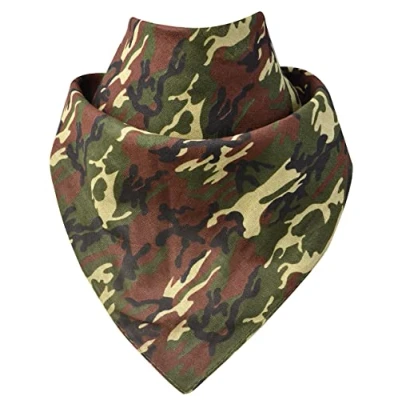 Abbildung von Miobo Bandana, Kopf &amp; Halstücher, 100% Baumwolle, Einheitsgröße 55x55cm (Tarnung Grün)