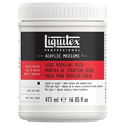 Abbildung von Liquitex 6816 Professional leichte Modellierpaste Strukturgel, elastische Struktur Paste von pastoser, spachtelbarer Konsistenz 473ml Topf, Weiß
