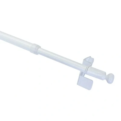 Abbildung von GARDINIA Klemmstangen, Ausdrehbar, Gardinenstange ohne Bohren und Schrauben, Ø 8 / 10 mm, 30 50 cm, Press&amp;Go Filigrano Kugel, Metall, Weiß