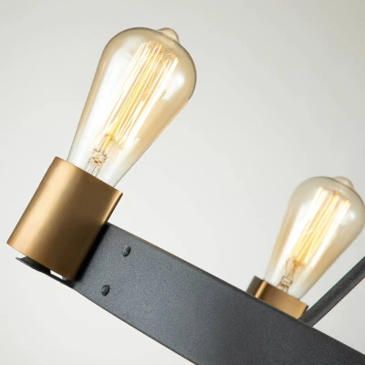 Abbildung von Elstead Lighting QN Silas 4P DZ QUINTIESSE Hängeleuchte E27 4x40W Stahl, Altzink &amp; Messing; H:28cm Ø54.9cm dimmbar höhenverstellbar
