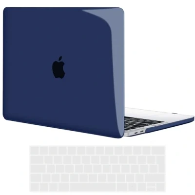 Abbildung von TECOOL Hülle Kompatibel mit MacBook Pro 15 Zoll 2019 2018 2017 2016 Touch Bar (A1990 A1707), Ultradünne Schutzhülle Hartschale Case Tastaturschutz (EU Layout), Kristall Marineblau