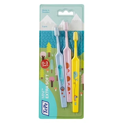 Abbildung von TEPE Mini Zahnbürste x Soft die optimale für Zahnpflege von Kindern, 1 3 Stück