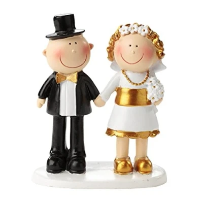 Abbildung von Hochzeitsdekoration Goldene Hochzeit Jubiläum Jubiläumspaar 50 Jahre Tortendekoration Kuchenaufsatz