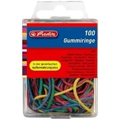 Abbildung von Herlitz 8770000 Gummiringe 20 70 mm Durchmesser, 100 Stück farbig sortiert in Hängebox, 5 Boxen