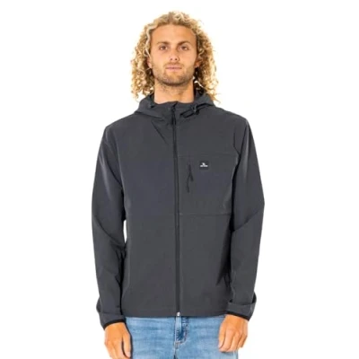 Abbildung von RIP CURL Herren Elite Anti Series Hooded Wind Breaker, Water Repellent Jacket Jacke, Schwarz, XL