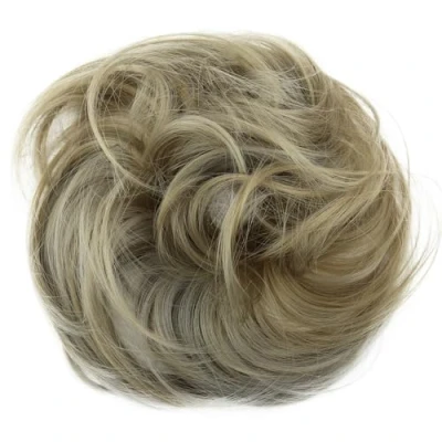 Abbildung von CAISHA Haargummi Bella Hochsteckfrisuren Haarteil Hochzeitfrisuren Voluminös Leicht Gewellt Hitzebeständige Kunstfaser DM17cm Blond Mix G32B