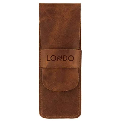Abbildung von Londo Echtleder Federmäppchen Bleistift Beutel, Schlampermäppchen, Pencil Case, Schulmäppchen, Stiftetasche, Schlampermäppchen