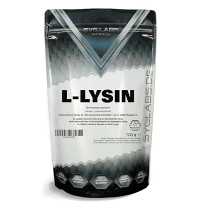 Abbildung von L Lysin Pulver 100% rein 1000g Aminosäure 1kg ohne Zusatzstoffe vegan mit Messlöffel