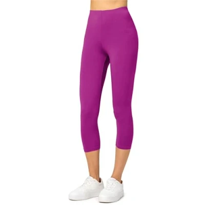 Abbildung von Merry Style Damen Leggings 3/4 Capri aus Viskose MS10 144 (Fuchsie, S)