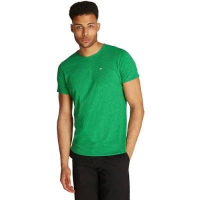 Abbildung von Tommy Jeans Herren T Shirt Kurzarm Rundhalsausschnitt, Grün (Green Malachite), 6XL