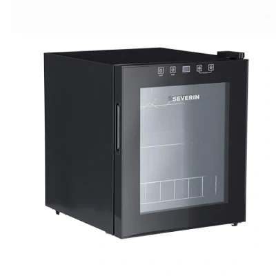 Abbildung von SEVERIN Weinkühlschrank 46 L Volumen für max. 15 Flaschen à 0,75L, inkl. LED &amp; Touch Display, Temperatur einstellbar von 5 18C, nur 43 dB, EEK F, schwarz, WKS 8907